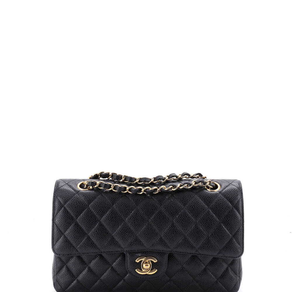 Chanel Medium Classic Double Flap Bag Quilted Caviar